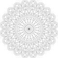 Radiating Geometric Mandala Vector Illustration - for precise coloring activities and modern design applications Royalty Free Stock Photo