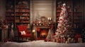 Radiating holiday spirit and charm with this beautifully crafted Christmas scene