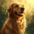 Cheerful golden retriever portrait