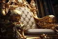 Luxurious gold pattern on a royal throne conveying