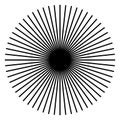 Radiating, radial lines. Starburst, sunburst shape. Ray, beam li Royalty Free Stock Photo