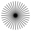 Radiating, radial lines. Starburst, sunburst shape. Ray, beam li Royalty Free Stock Photo