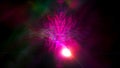 Radiation abstraction with light - distortion of space with shiny effect, computer generated background, 3D render