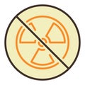 Radiation Ban vector Nuclear Energy No Allowed colored icon or symbol