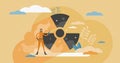 Radiation concept, flat tiny person vector illustration