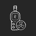 Radiation dosimeter chalk white icon on black background