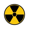 Radiation hazard icon. Radioactive threat alert. Nuclear caution symbol. Vector illustration
