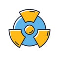 Radiation icon. Ionizing radiation sign isolated on white background. Design elements, colored.