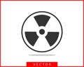 Radiation icon vector. Warning radioactive sign danger symbol