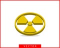 Radiation icon vector. Warning radioactive sign danger symbol