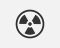 Radiation icon vector. Warning radioactive sign danger symbol