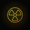 Radiation linear yellow icon