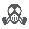 Radiation mask glyph icon, defense and respirator, gas mask sign, vector graphics, a solid pattern on a white background