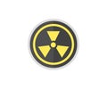 Radiation, round and triangular signs. Radioactive threat alert. Radiation area logo design.