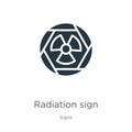 Radiation sign icon vector. Trendy flat radiation sign icon from signs collection isolated on white background. Vector Royalty Free Stock Photo