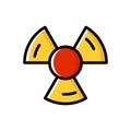 Radiation sign. Nuclear energy line colourful vector icon.