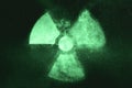 Radiation sign, Radiation symbol. Green symbol