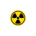 Radiation sign. Toxic or poisonous. Round yellow icon isolated on white