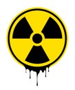 Radiation sign. Warning symbol. Grunge effect. Radioactive vector flat icon Royalty Free Stock Photo