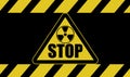 Radiation signs triangles yellow black background Royalty Free Stock Photo