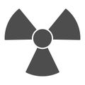 Radiation solid icon. Toxic or nuclear, danger energy symbol, glyph style pictogram on white background. Military sign