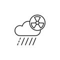 Radiation symbol, cloud, rain icon. Simple line, outline vector elements of nuclear energy icons for ui and ux, website Royalty Free Stock Photo
