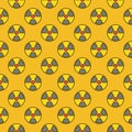 Radiation symbol with Heart vector Radioactive colored seamless pattern Royalty Free Stock Photo