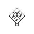 Radiation symbol, sign icon. Simple line, outline vector elements of nuclear energy icons for ui and ux, website or Royalty Free Stock Photo