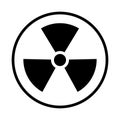 Radiation toxic symbol isolated on white background. Flat warning sign