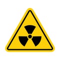 Radiation toxic symbol isolated on white background. Flat warning sign