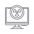 Radiation warning concept icon, linear isolated illustration, thin line vector, web design sign, outline concept symbol Royalty Free Stock Photo