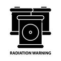 radiation warning symbol icon, black vector sign with editable strokes, concept illustration Royalty Free Stock Photo