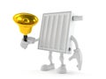 Radiator character ringing a hand bell