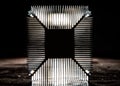 The radiator of the cooling system of the computer processor in the backlight. Royalty Free Stock Photo