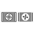 Radiator fan line and glyph icon. Car cooler vector illustration isolated on white. Automobile cooling outline style Royalty Free Stock Photo