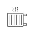 Radiator, heater, heat system line icon.