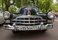 Radiator lattice of GAZ-12 ZIM car on show of collection retro cars