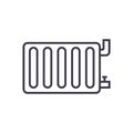 Radiator steel panel vector line icon, sign, illustration on background, editable strokes