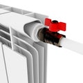 Radiator to heat the room, on a white background 3D illustration