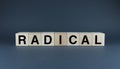 Radical. Cubes form the word Radical