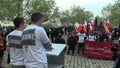 Radical extremists Workers Social Party Czech demonstration flag people