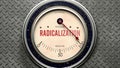 Radicalization that is hitting a full scale, showing a very high level of radicalization. Maximum value Royalty Free Stock Photo