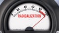 Radicalization that is hitting a full scale, showing a very high level of radicalization. Rising or maximum va Royalty Free Stock Photo