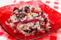 Radicchio risotto on dish Royalty Free Stock Photo