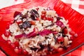 Radicchio risotto on dish Royalty Free Stock Photo