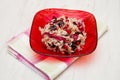 Radicchio risotto on dish Royalty Free Stock Photo