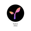Radicle decentralized cryptocurrency cryptocoin vector logo icon