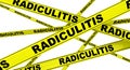 Radiculitis. Yellow warning tapes Royalty Free Stock Photo