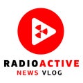 Radio active logo, flat style
