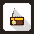 Radio advertising icon, flat style